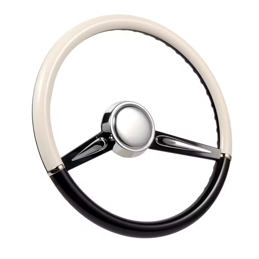CON2R SW2SPOKE-BLK Two-Tone Twin Spoke Steering Wheel, Black and White
