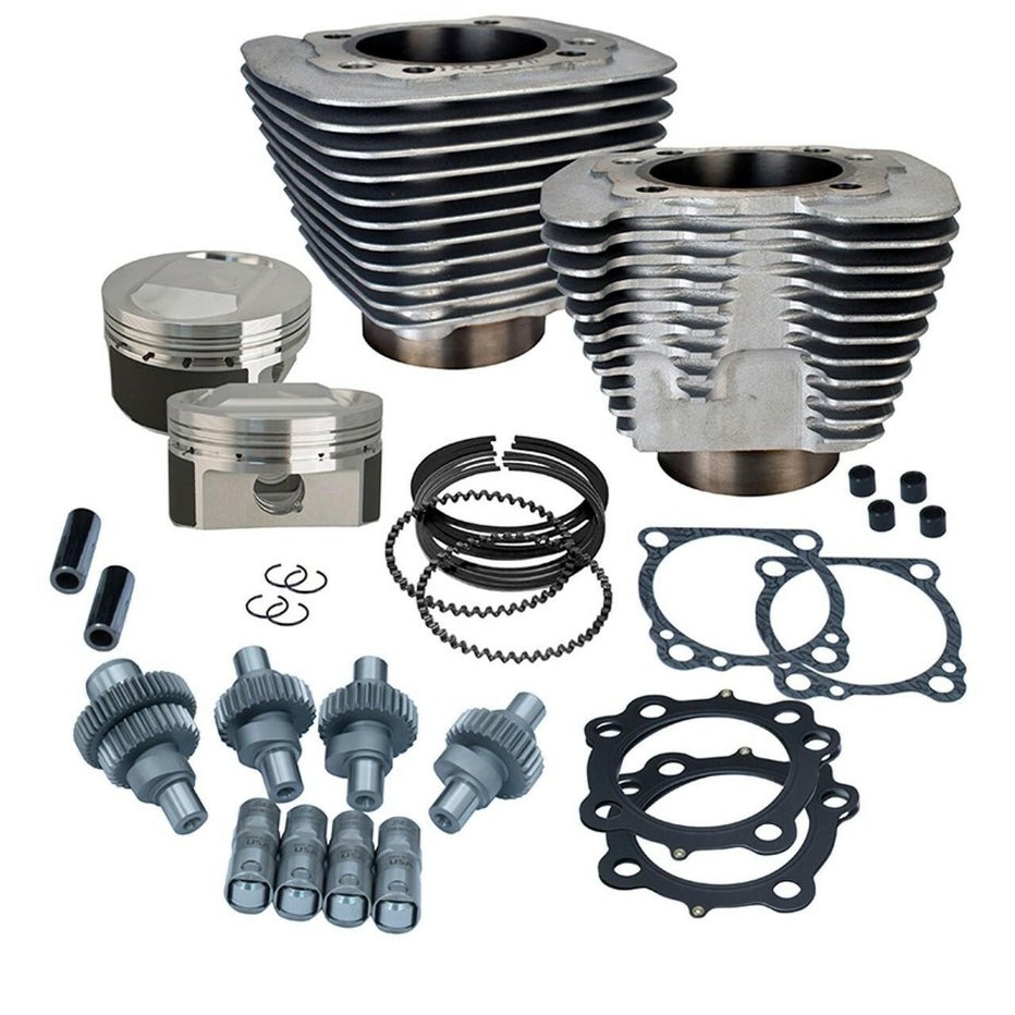 S&S CYCLE - 1200 TO 1250 HOOLIGAN BIG BORE CAM KIT - SPORTSTER 2000-2017 - SILVER