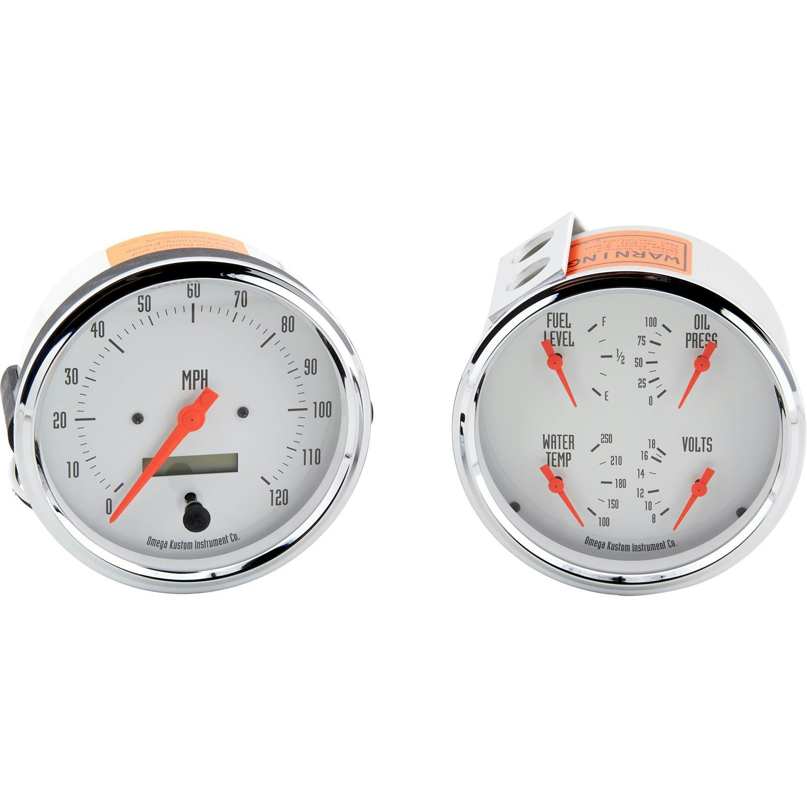 Omega Kustom Quad Gauge and Electric Speedometer Set, 4-5/8 Inch
