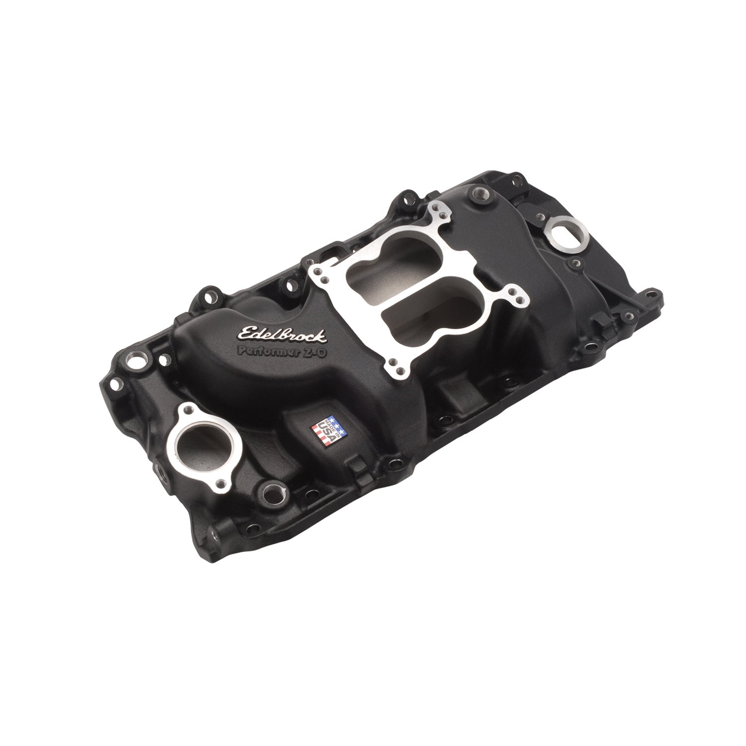 Performer 2-O Intake Manifold for 1965-90 Big-Block Chevy, Black Finish - Image 3