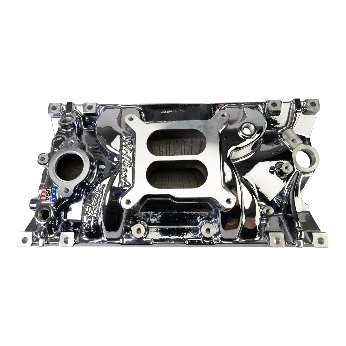 Edelbrock Perf EPS Manifold for Small-Block Chevy Vortec, Chrome Plasma Finish - Image 4